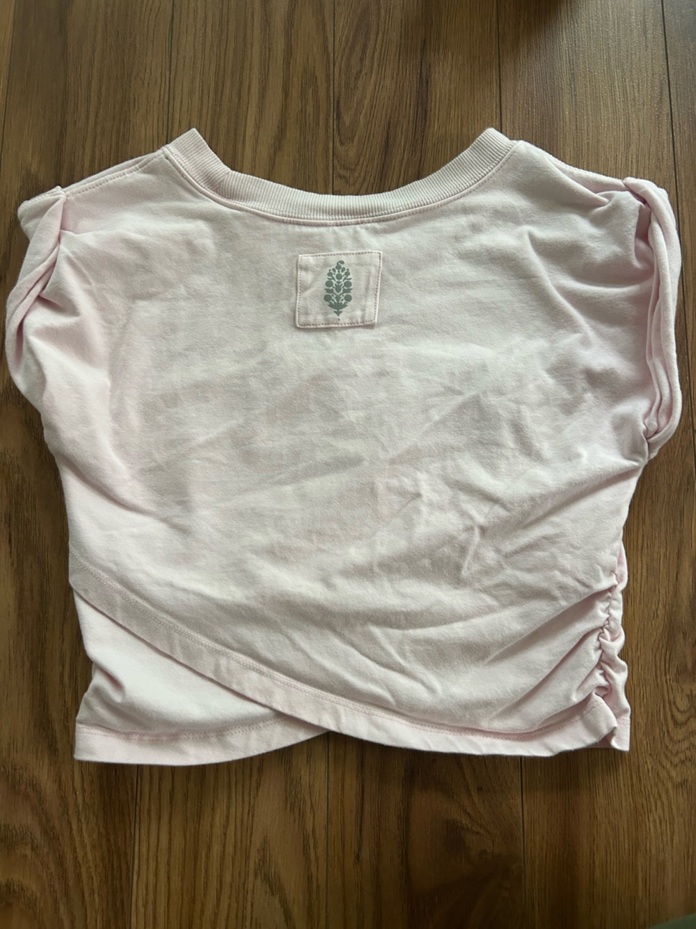 FP Movement by Free People Light Pink Short-Sleeve Pullover Top with Leaf Patch